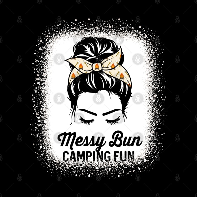 Messy Bun Camping Fun Camper Bandana Campfire by RadStar