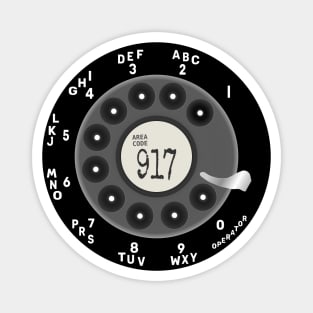 Hello New York Rotary Dial Phone 917 Area Code T-Shirt Magnet