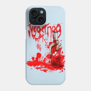 Zombie Hand Bloodied Juggernog on Light Blue Phone Case