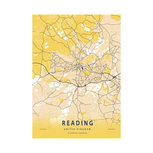 Reading - United Kingdom Yellow City Map T-Shirt