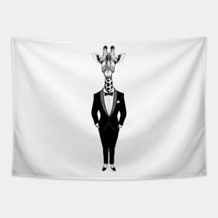 Elegant Giraffe Wearing A Tuxedo Tapestry