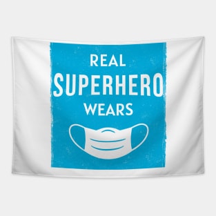 Real Superhero Wears Mask Tapestry