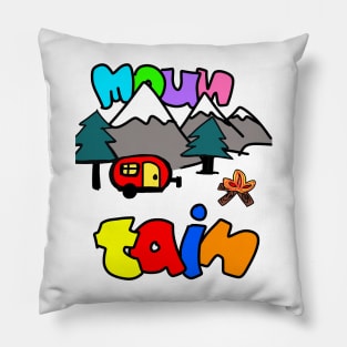 Mountain Cute Draw Cartoon Pillow