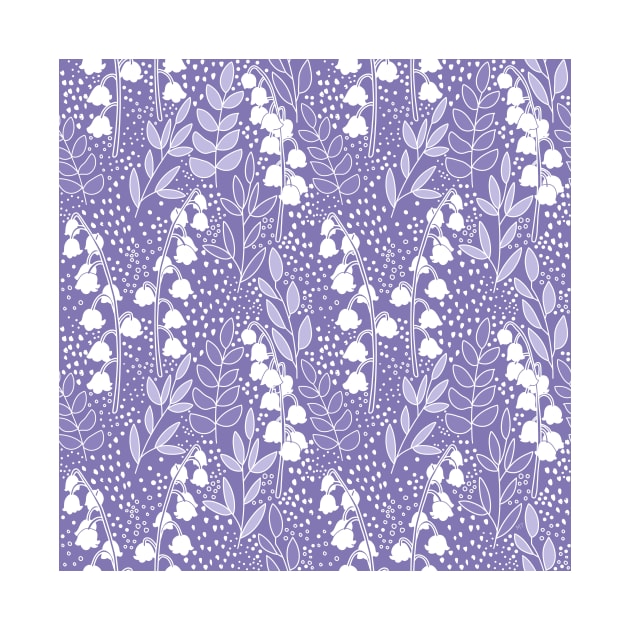Lily of The Valley Pattern - Light Purple by monitdesign
