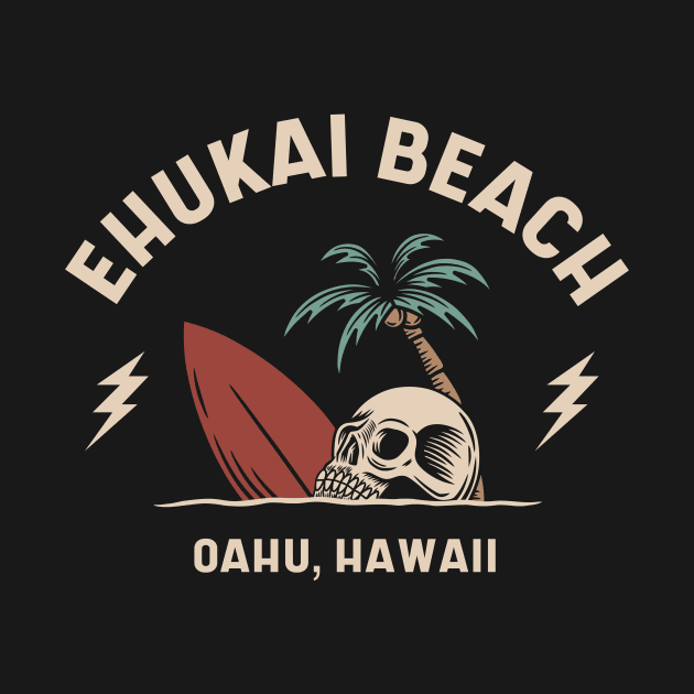 Vintage Surfing Ehukai Beach Oahu Hawaii // Retro Surf Skull by Now Boarding