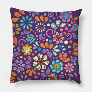 Retro Hippie Vintage Design Pillow