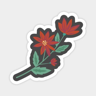 Folk Art Poinsettia Magnet