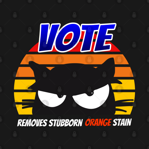 Retro Cat Vote Removes Stubborn Orange Stain by coloringiship