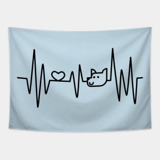 Dog Heartbeat Woof ECG Loving Puppy Electrocardiography Tapestry