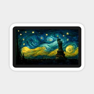 Statue of liberty like starry night Magnet