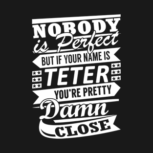 Nobody is Perfect TETER Pretty Damn Close T-Shirt