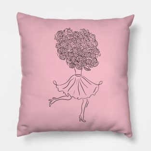 Running flower lady Pillow