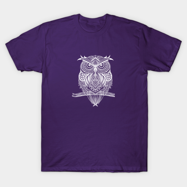 Decorative Owl - White - Owl - T-Shirt