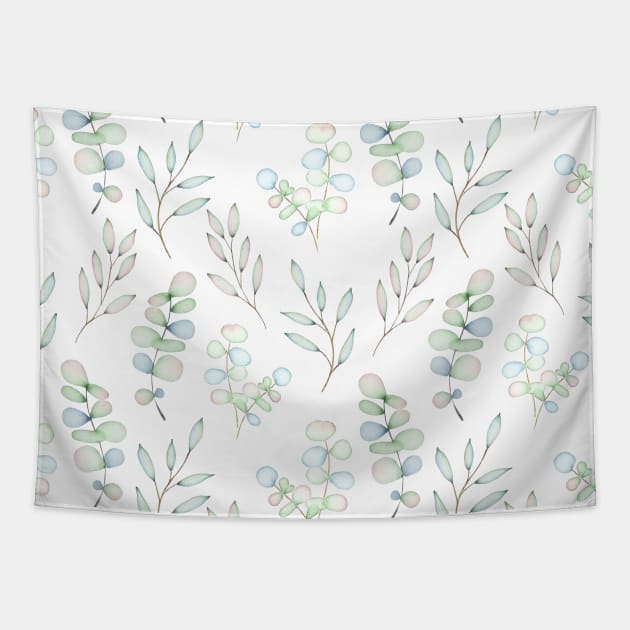 Soft Eucalyptus and Other Foliage Tapestry by Farissa