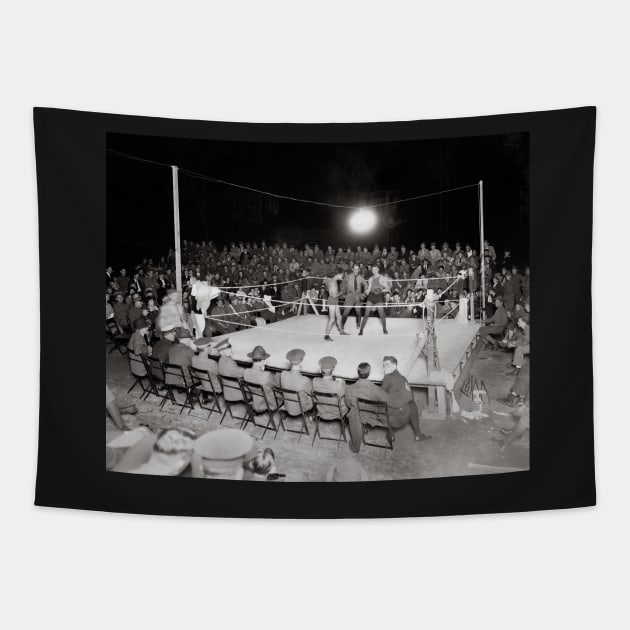 Boxing Match, 1919. Vintage Photo Tapestry by historyphoto