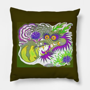 Neon Dragon With 4 Elements Variant 14 Pillow