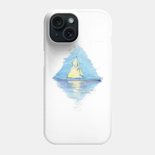 sailing on a silver sea Phone Case by RavensLanding