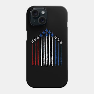USA Red White and Blue Fighter Jets 4th of July Funny Patriotic Phone Case