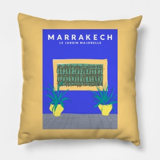 Le Jardin Majorelle, Marrakech (Marrakesh), Morocco Travel Poster Pillow