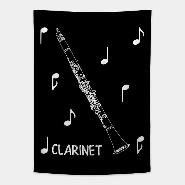 Musical Notes Clarinet Tapestry by AngelFlame