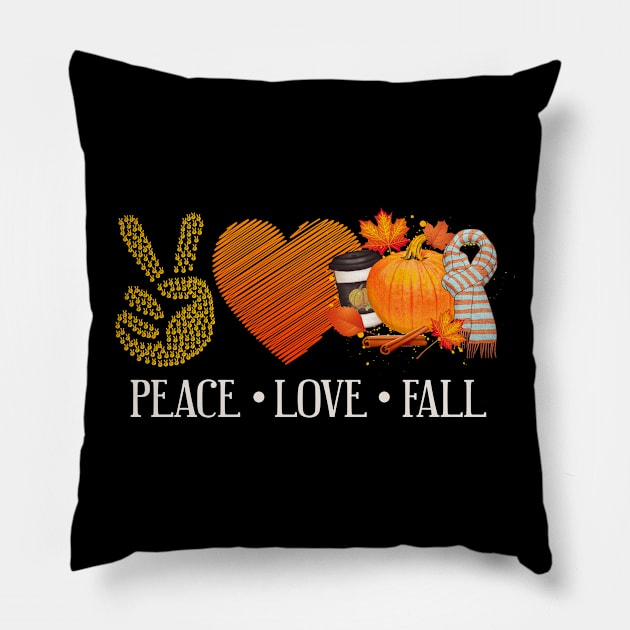 Peace Fall Love Pillow by Cooldruck