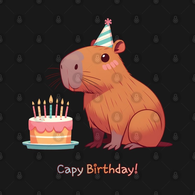 Cappy Capy Birthday Capybara by ThesePrints