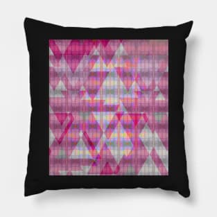 Pink and iridescent triangles Pillow