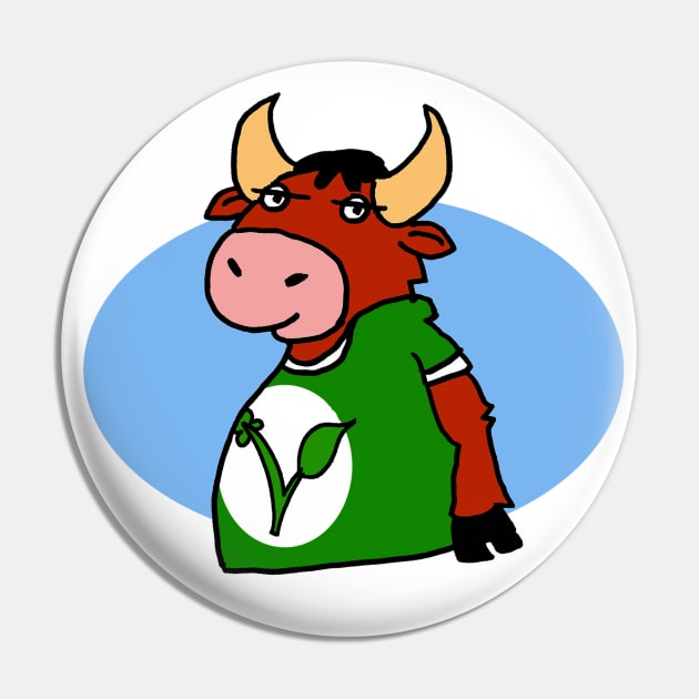 Vegan Bull Pin by Cheeky Greetings