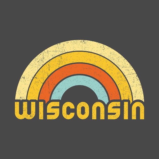 Retro Colorful Wisconsin Design by dk08