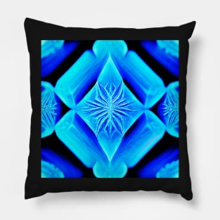 blue ice crystal Pillow