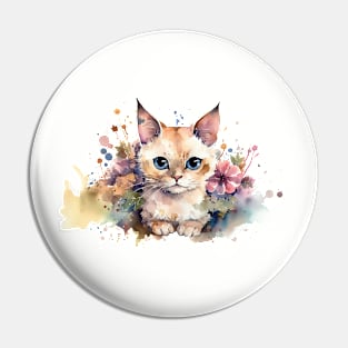 Cat Watercolor Pin