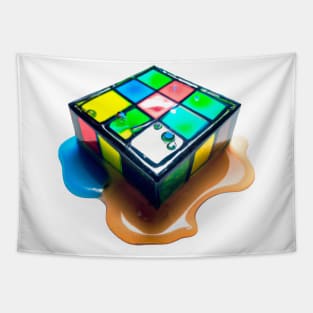 Melting rubik cube Tapestry