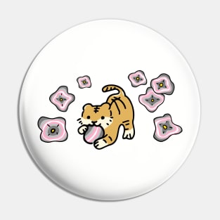 Demigirl Flag of Tiger Pride with Cute Flower Drop Pin