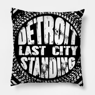 Detroit Last City Standing White Wheel Pillow