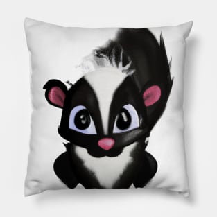 Cute Skunk Drawing Pillow