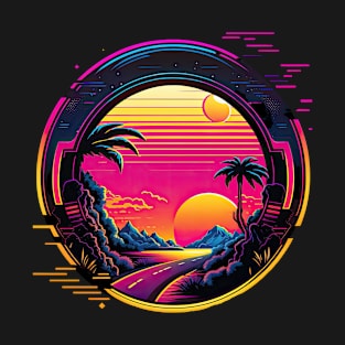 Neon sunset road T-Shirt