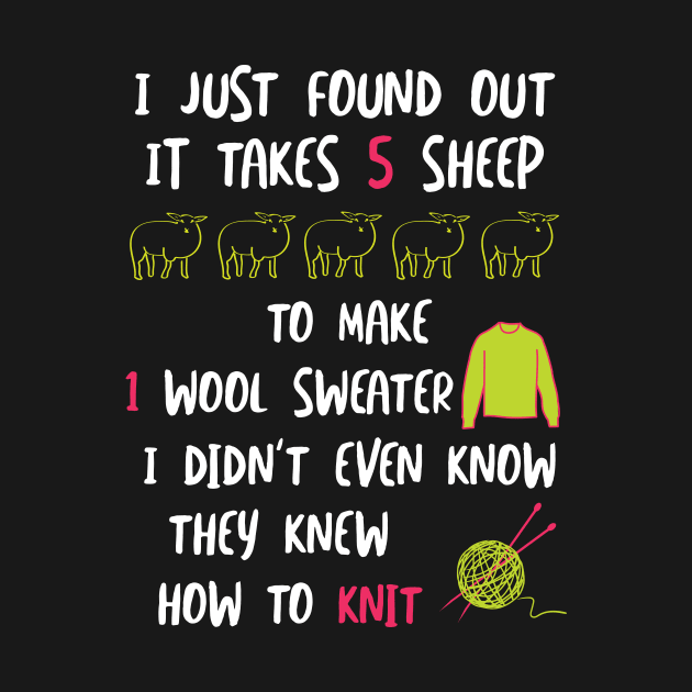 Funny Knitting Joke It Takes 5 Sheep by whyitsme