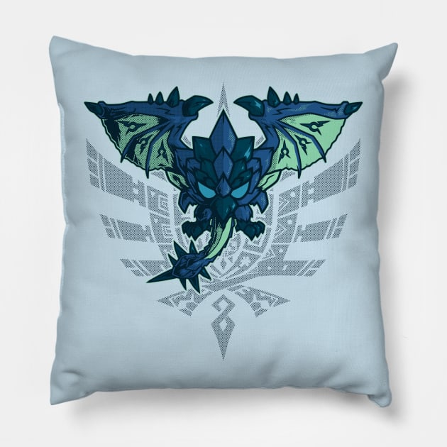 Azure Rathalos | Monster Hunter Pillow by YhaniDoriasArts