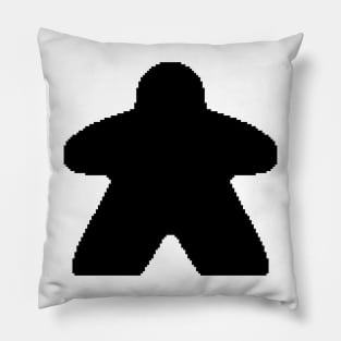 Black Pixelated Meeple Pillow