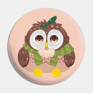 The little cute grapic brown owl- for Men or Women Kids Boys Girls love owl T-Shirt Pin