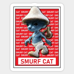  Sticker Cat Meme Blue Smurf Waterproof Sticker Label