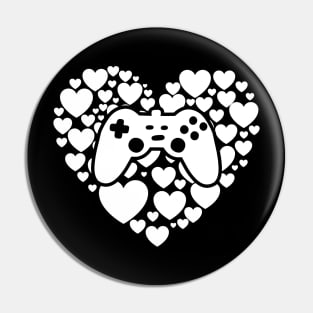 Video Gamer Heart Controller Valentine's Day Pin