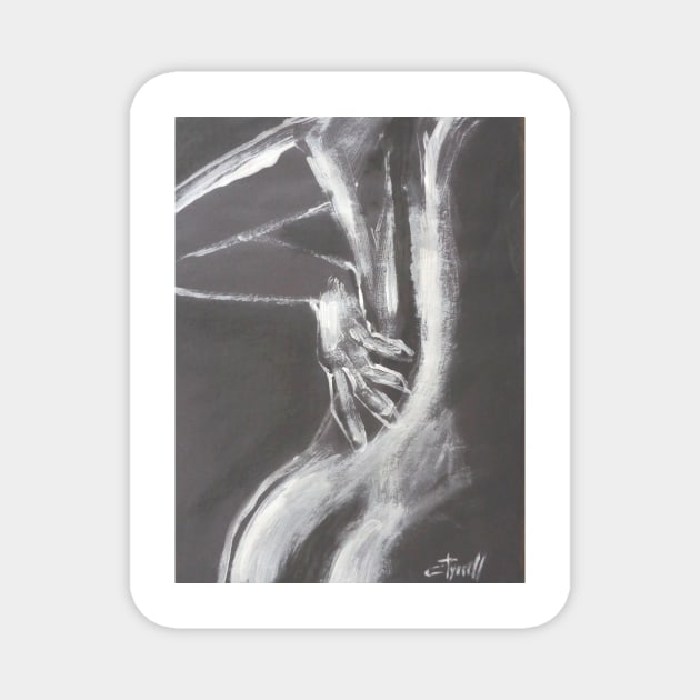 Black And White Sinuous Back - Female Nude Magnet by CarmenT