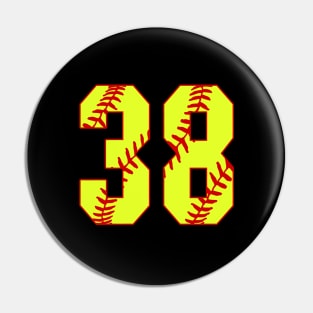 Fastpitch Softball Number 38 #38 Softball Shirt Jersey Uniform Favorite Player Biggest Fan Pin