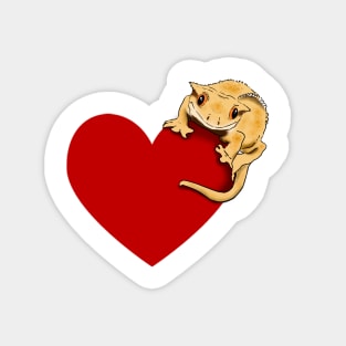 Crested Gecko, Crestie, Cute Gecko on Heart Magnet