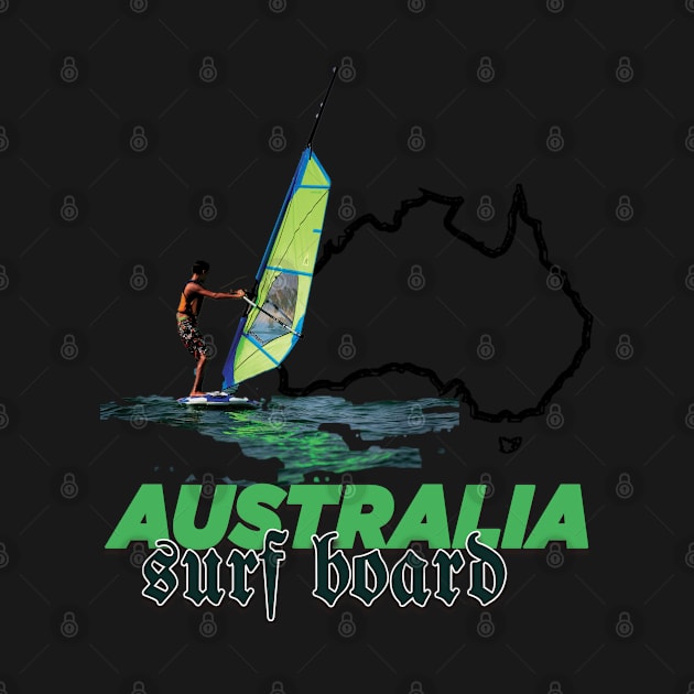 Australia surf board by TeeText