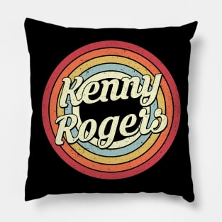 Kenny Rogers Proud Name Retro Rainbow Tribute Pillow