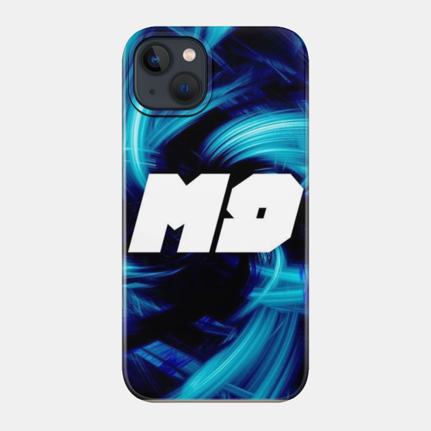 M9 Block Logo with Blue Swirl Background - Videogames - Phone Case