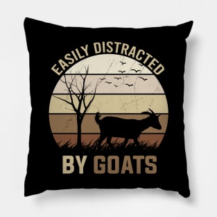 Easily Distracted By Goats Pillow