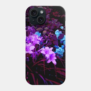 Purple garden with blue roses Phone Case